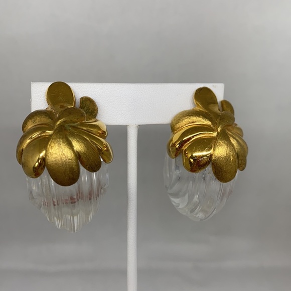 Stunning signed Inna Cytrine Paris lucite earrings - Picture 3 of 11